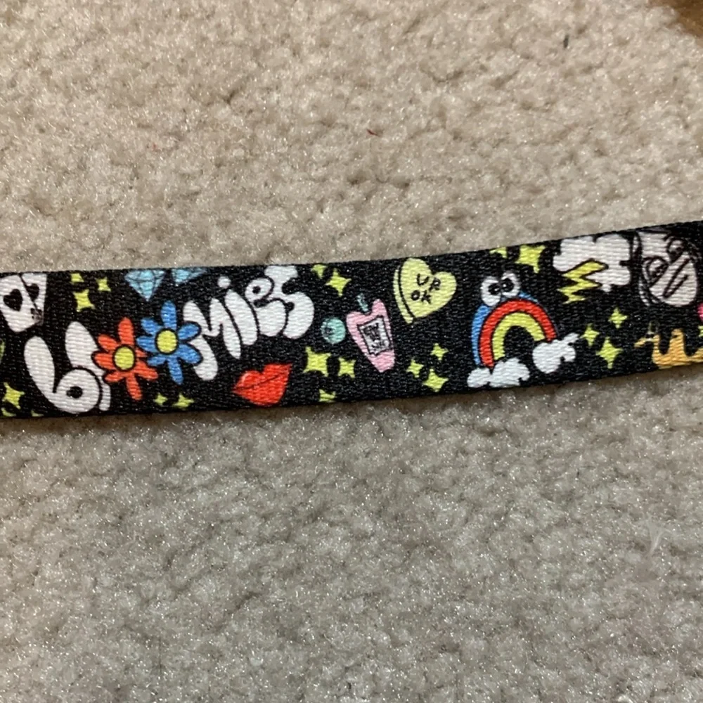 Bloomies Black‎ Fabric Printed Pet Dog Leash with Floral Heart Design New